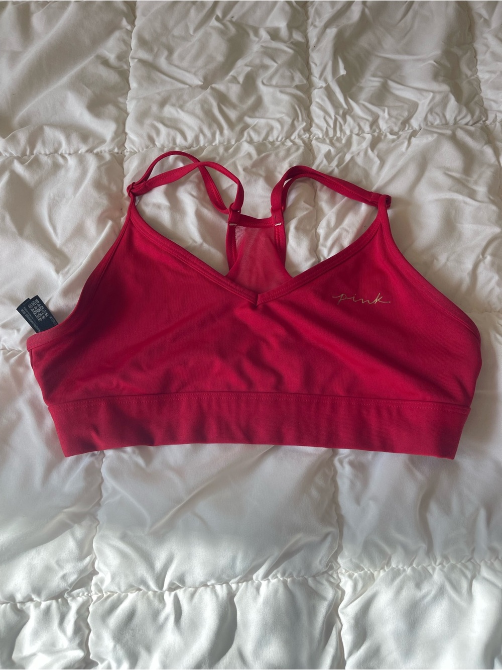 PINK Victoria's Secret Hot Pink Racerback Seamless Sports Bra